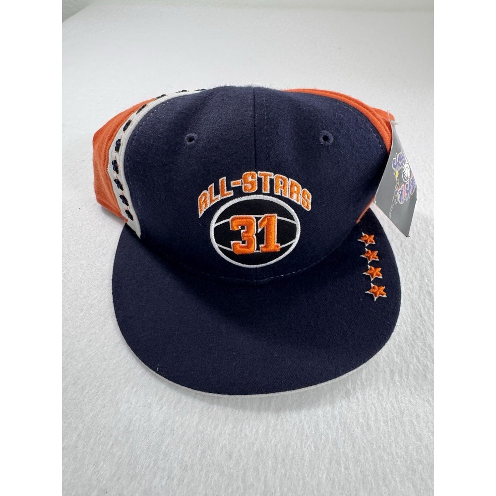 Vintage Headgear Streetball All Stars 7 3/8 Brooklyn #31 Blue/Orange Wool NWT